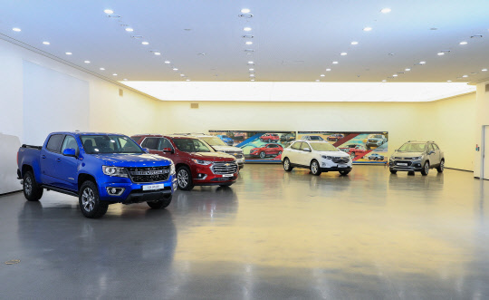 한국지엠(GM) SUV(스포츠유틸리티차) 제품군. <한국지엠(GM) 제공>